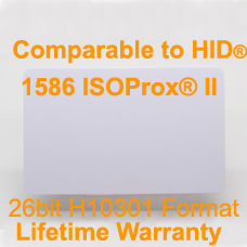 Printable Proximity Card - 26bit H10301 compatible with HID ISOProx 1386LGGMN 1586LGGMN